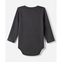 Bonfino Cotton Elastane Rib Knit Yarn Dyed Solid Full Sleeves Onesies with Stripes Pack of 3 - Off White Black & White
