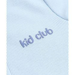 Bonfino Cotton Elastane Rib Knit Yarn Dyed Rompers Full Length with Full Sleeves and Teddy Bear Print Pack of 3 - Light Blue Light Grey & White