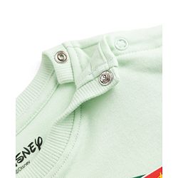 Bonfino Disney Interlock Knit T-Shirt with Half Sleeves and Lightning McQueen Print - Sea Green