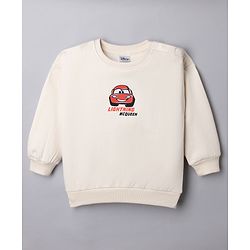 Bonfino Disney Fleece Knit Full Sleeve Sweatshirt and Shorts With Front and Back Mc Queens Graphics - Offwhite
