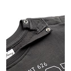 Bonfino Disney Fleece Knit Full Sleeves T-shirts & Joggers Set With Stitch Graphics - Grey