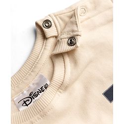 Bonfino Disney Fleece Knit Full Sleeves Sweatshirt and Joggers Set With Mickey Mouse Graphics - Offwhite