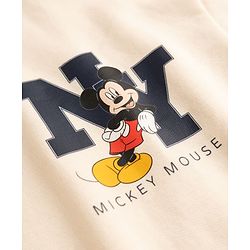 Bonfino Disney Fleece Knit Full Sleeves Sweatshirt and Joggers Set With Mickey Mouse Graphics - Offwhite