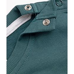 Bonfino Disney 100% Cotton Fleece Sweatshirt with Full Sleeves and Mickey Mouse Print in Green for 12-18 Months