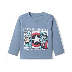 Bonfino Marvel 100% Cotton Interlock Knit Full Sleeves T-Shirt & Pajama Night Suit with Avengers Graphic Print - Blue