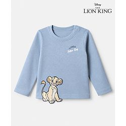 Bonfino Disney Interlock Knit Full Sleeves T-Shirt with Simba Applique - Blue