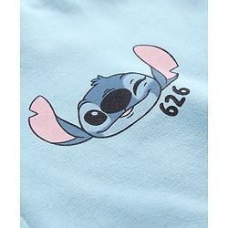 Bonfino Disney 100% Cotton Fleece Knit Hooded Full Sleeves Front Zipper Sweatshirt and Front & Back Stitch Print - Light Blue