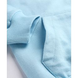 Bonfino Disney 100% Cotton Fleece Knit Hooded Full Sleeves Front Zipper Sweatshirt and Front & Back Stitch Print - Light Blue