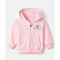 Bonfino Disney 100% Cotton Fleece Knit Full Sleeves Hooded Sweatshirt With Front And Back Minnie Mouse Print - Pink