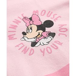 Bonfino Disney 100% Cotton Fleece Knit Full Sleeves Sweatshirt and Shorts Set with Minnie Mouse Graphic - Pink