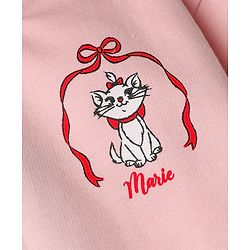 Bonfino Disney 100% Cotton Fleece Knit Full Sleeves Sweatshirt and Pant Set with Marie Graphic in Pink