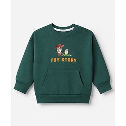 Bonfino Disney 100% Cotton Terry Full Sleeves T-Shirt and Pant with Woody and Buzz Lightyear Print - Green
