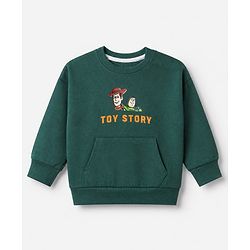 Bonfino Disney 100% Cotton Terry Full Sleeves T-Shirt and Pant with Woody and Buzz Lightyear Print - Green