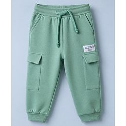 Bonfino Disney 100% Cotton Interlock Knit Full Sleeves T-Shirt & Joggers Set With Mickey Mouse Graphic & Text Print - Light Green