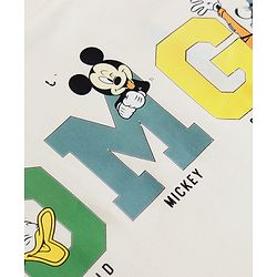 Bonfino Disney 100% Cotton Interlock Knit Full Sleeves T-Shirt & Joggers Set With Mickey Mouse Graphic & Text Print - Light Green