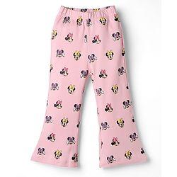 Bonfino Disney 100% Cotton Lycra Knit Full Length Leggings With Minnie Mouse Print Pack Of 2 - Light/Sky Blue & Pink