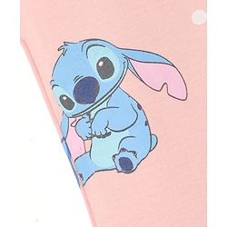 Bonfino Disney 100% Cotton Lycra Knit Full Length Leggings With Stitch Print Pack Of 2 - Light/Sky Blue & Pink