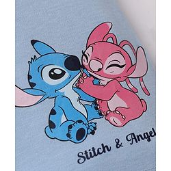 Bonfino Disney 100% Cotton Lycra Knit Full Length Leggings With Stitch Print Pack Of 2 - Light/Sky Blue & Pink