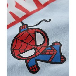 Bonfino Marvel 100% Cotton Interlock Knit Full Sleeves Co-ord T-Shirt & Pajama Night Suit with Avengers Graphic Print Pack of 2 - White & Light Blue