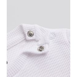 Bonfino 100% Cotton Knit Half Sleeves T-Shirt & Pyjama Night Suit with Heart Applique - White & Light Pink