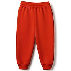 Bonfino Disney 100% Cotton Fleece Knit Full Sleeves Sweatshirt and Joggers Set with Mickey Mouse Graphic in Red