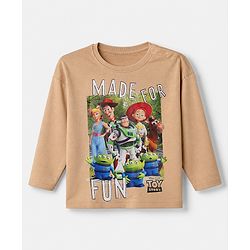 Bonfino Disney 100% Cotton Interlock Knit Full Sleeves T-Shirt And Pyjama Night Suit With Toy Story Print - Beige